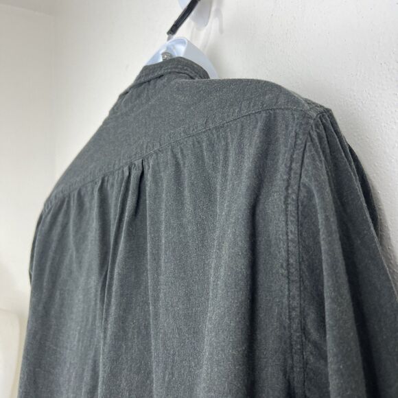 J Crew Button Down Shirt Men Large Grey Brushed Twill Slim Cotton Long Sleeve - Picture 11 of 12